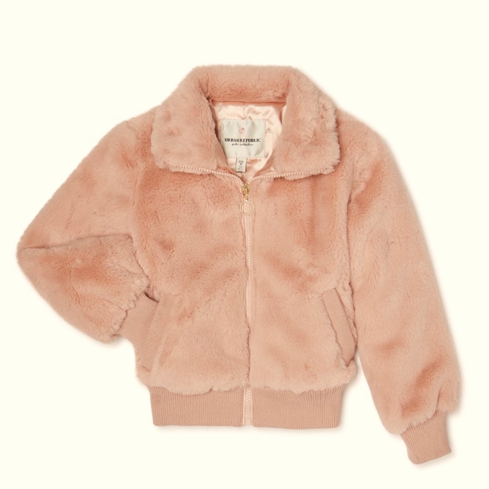 Urban Republic faux fur jacket girls  size 14/16. Super cute! New!